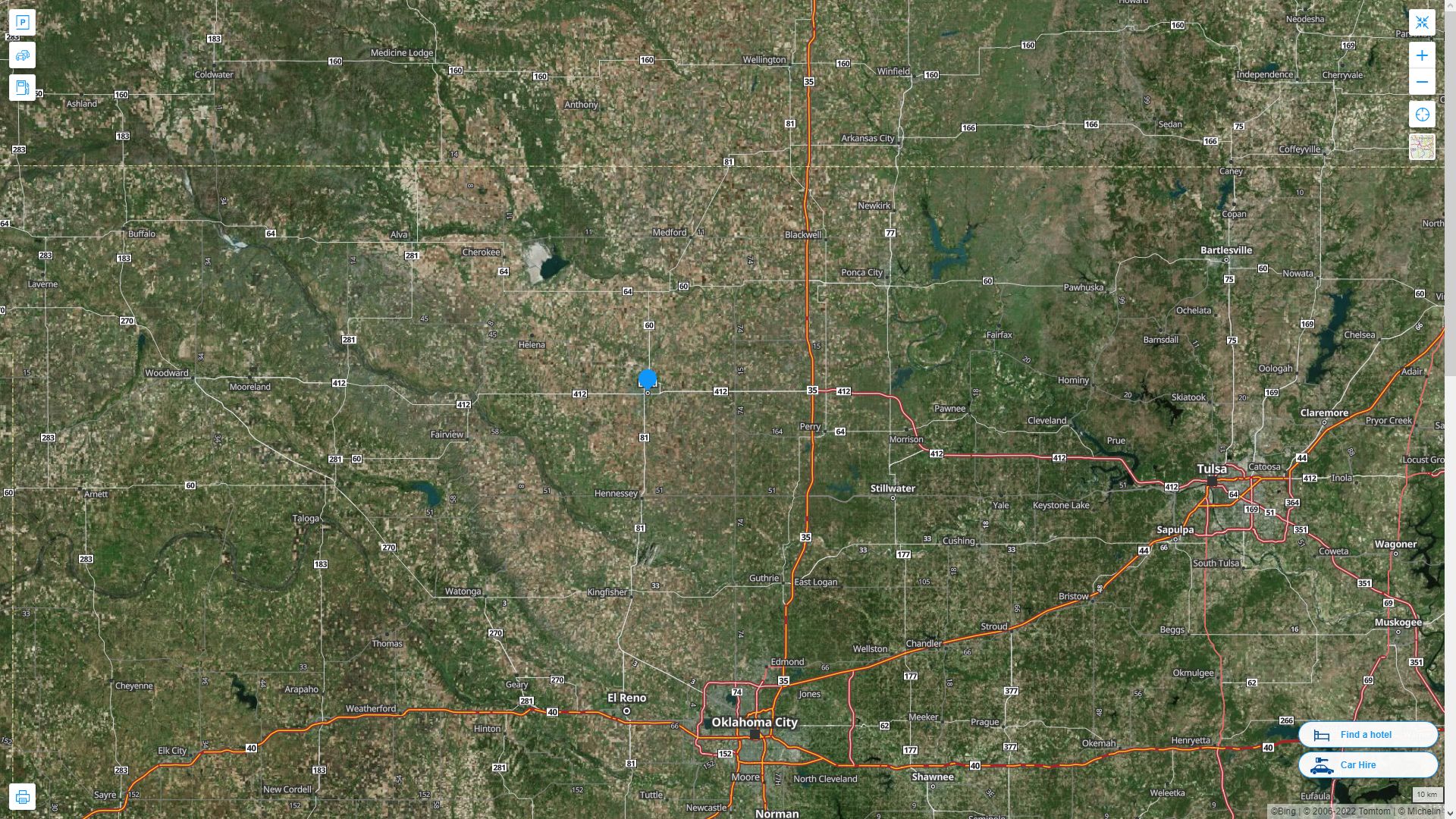 Enid Oklahoma Highway and Road Map with Satellite View